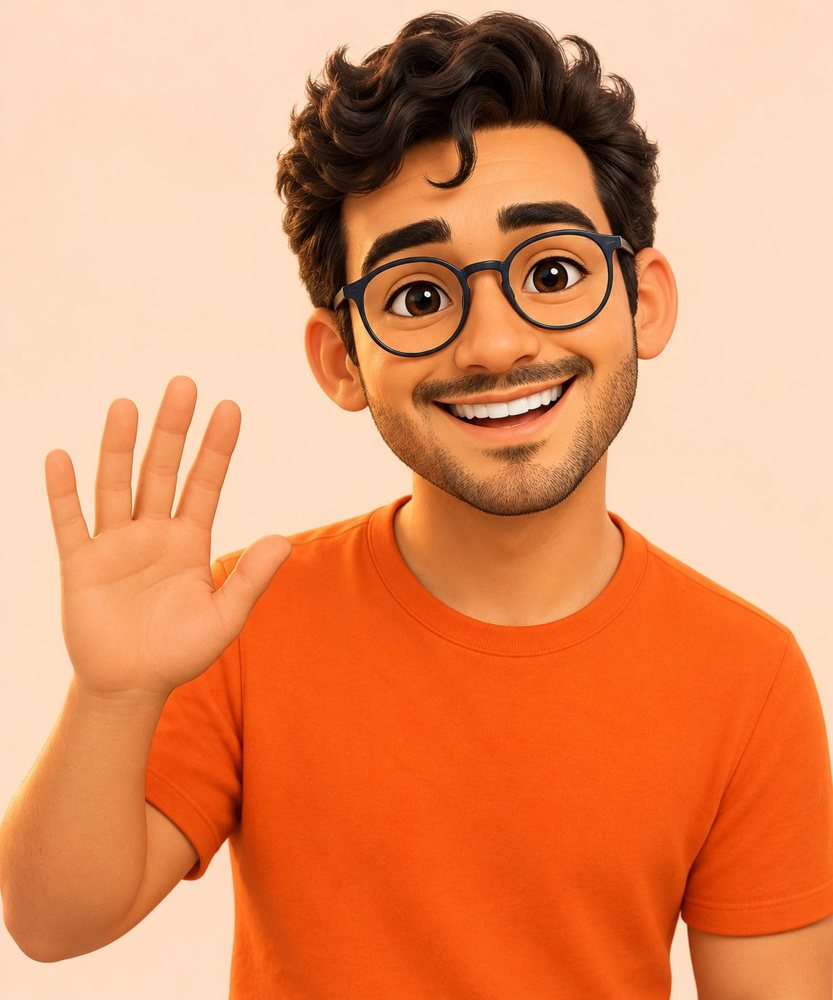 Rafa, personaje 3D de la marca, saludando con la mano